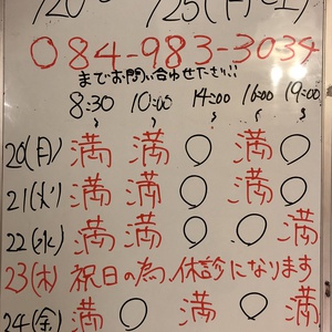 １１月２０日～１２月２日（月～土）のご予約状況をご紹介します！